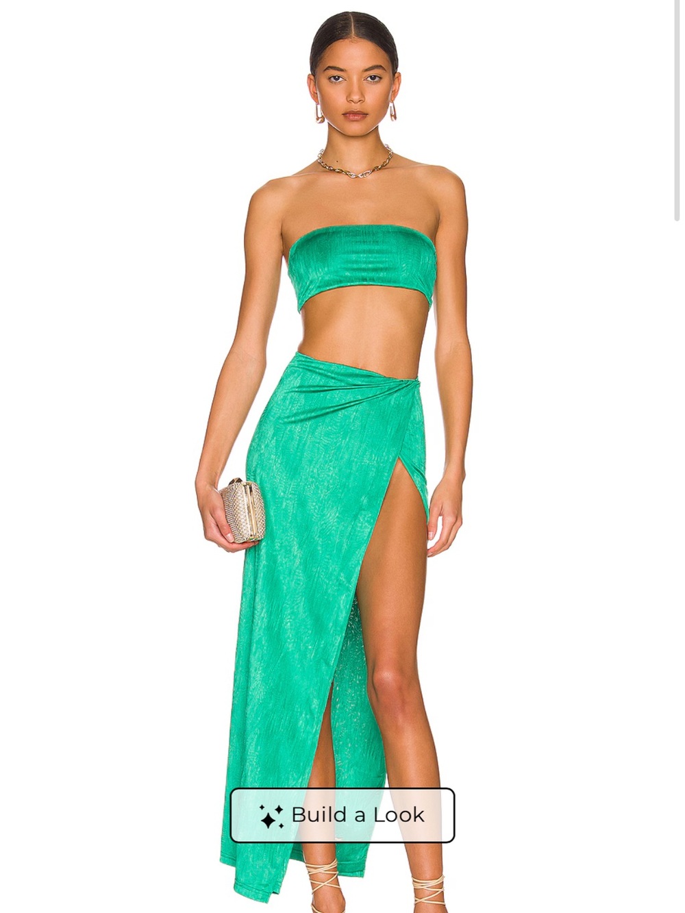 NWOT Karolyna Maxi Skirt Set in Teal, S